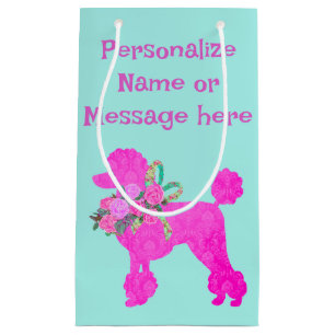 Pink Poodle Party personnalisé sac cadeau