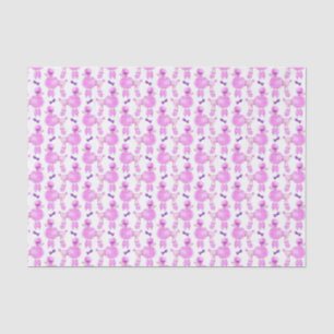Pink poodle patterned watercolor art tissue paper