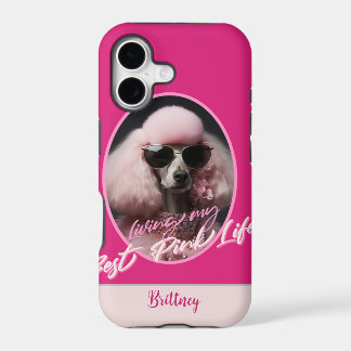 Pink Poodle Personalized iPhone Case