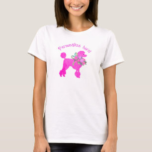 Pink Poodle Personalized Women's T-Shirt