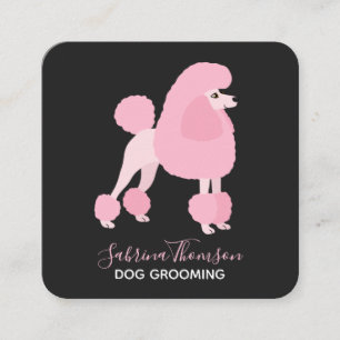 Pink Poodle Pet Grooming Square Business Card