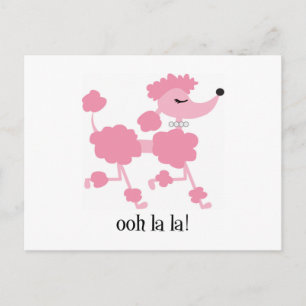 pink poodle postcard