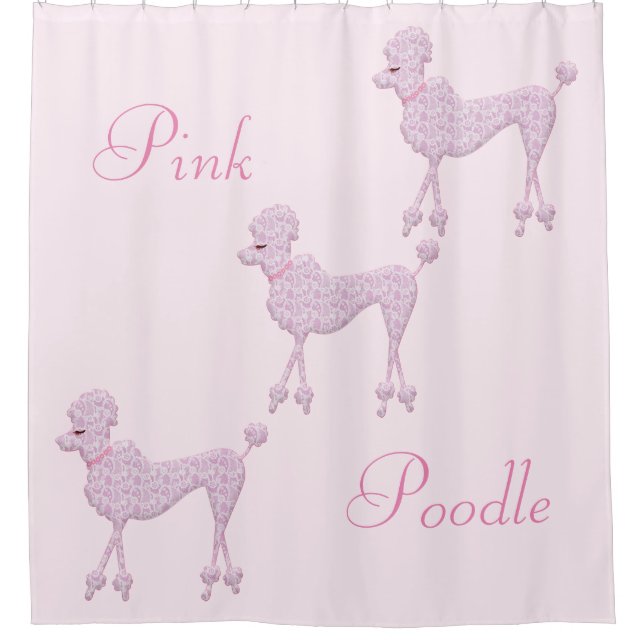 Pink Poodle Shower Curtain (Front)