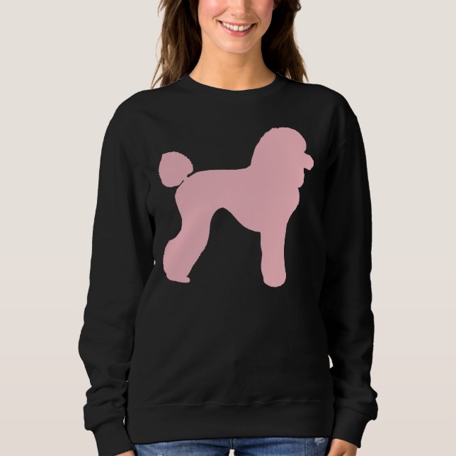 Pink Poodle Silhouette  T- Sweatshirt (Front)