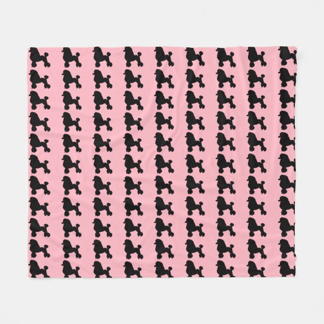 Pink Poodle Skirt Inspired Fleece Blanket (Front (Horizontal))