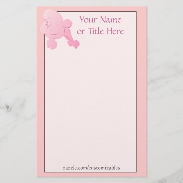 Pink Poodle Stationery (Front)