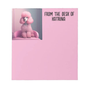 PINK POODLE WRITING PAD PERSONALIZED STATIONARY