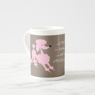 Pink Poodles Bone China Mug