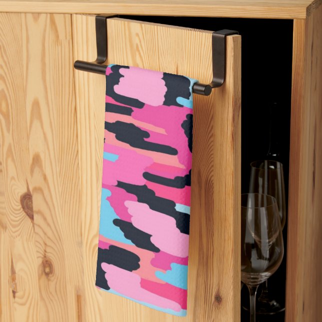 Pink Pop Abstract  Kitchen Towel (Thirds Fold)
