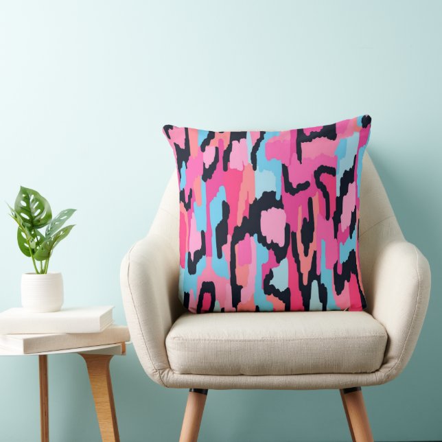Pink Pop Abstract  Throw Pillow (Chair)