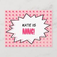 Pink Pop Art Birthday Party Invitation