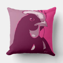 Pink Pop Art Chicken Pillow