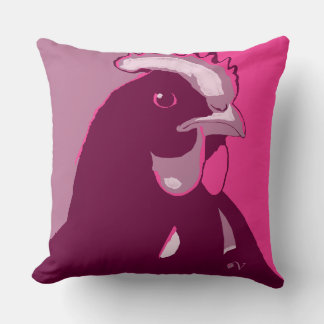 Pink Pop Art Chicken Pillow