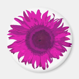 Pink Pop Art Sunflower Magnet