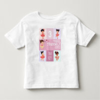 Pink Pop Cartoon Pastel Ballerina 3rd Birthday