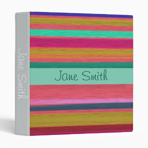 Pink pop student folder arty stripes pattern binder