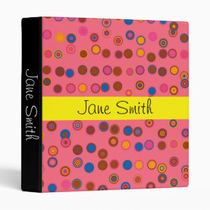 Pink pop student folder bubble doodle pattern binder