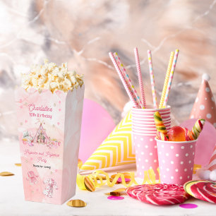 Pink Popcorn and Pajamas Slumber Birthday Party Favor Box