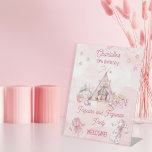 Pink Popcorn and Pyjamas Slumber Birthday Party Pedestal Sign<br><div class="desc">Transform your little girl's birthday celebration into a whimsical slumber party with our enchanting "Pink Popcorn and Pyjamas" design template. Perfect for birthdays of any age but particularly delightful for children aged 6 and up, this charming design sets the stage for a cozy and memorable night of fun and laughter....</div>