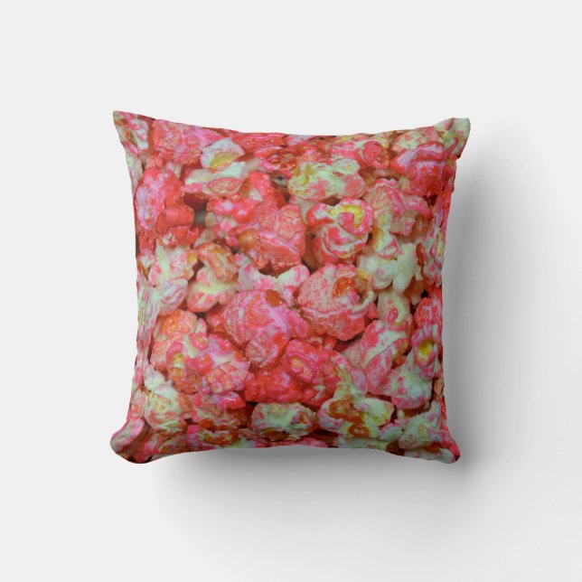 Pink popcorn throw pillow (Front)