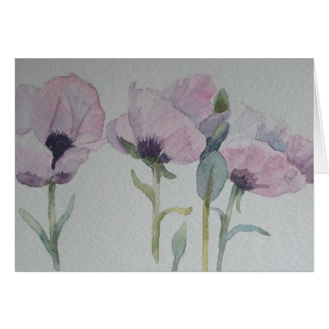 Pink Poppies card (Front Horizontal)