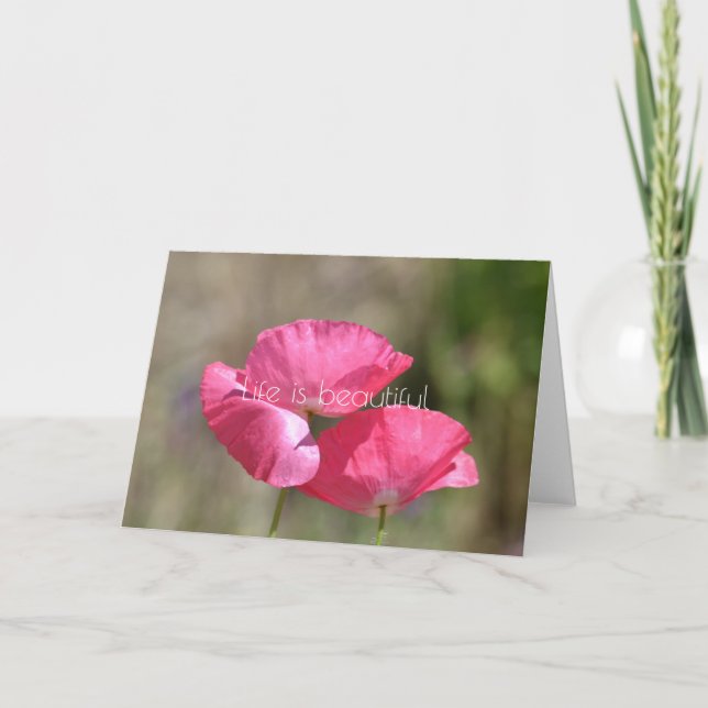 Pink Poppies   Card (Front)
