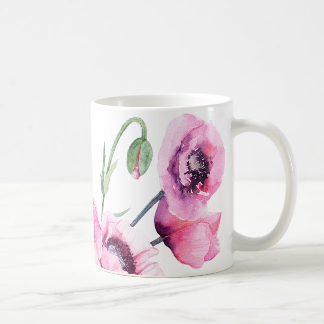 Pink Poppies Coffee Mug (Right)