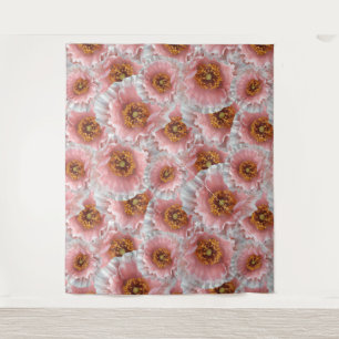 pink poppies tapestry