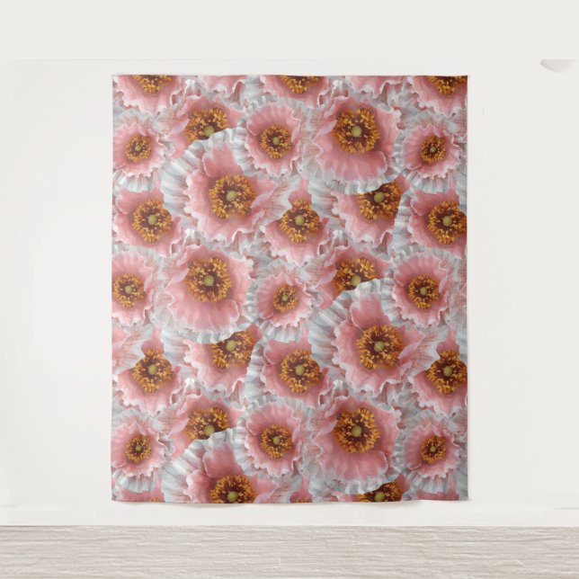 pink poppies tapestry (Front)
