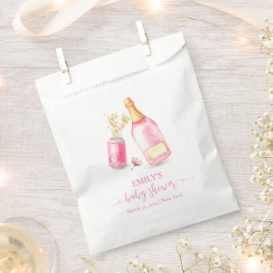 Pink Poppin Champagne Beer Girl Baby Shower Favour Bag