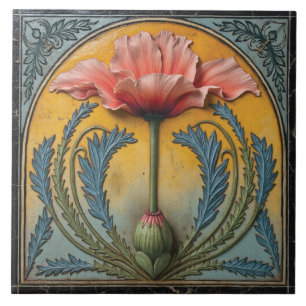 Pink Poppy at Sunset Tile
