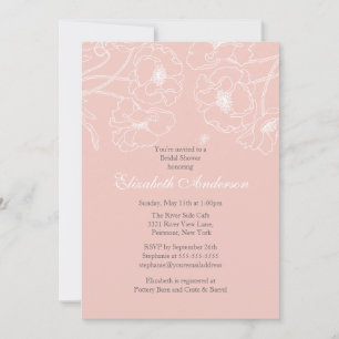 Pink Poppy Floral Bridal Shower Invitation