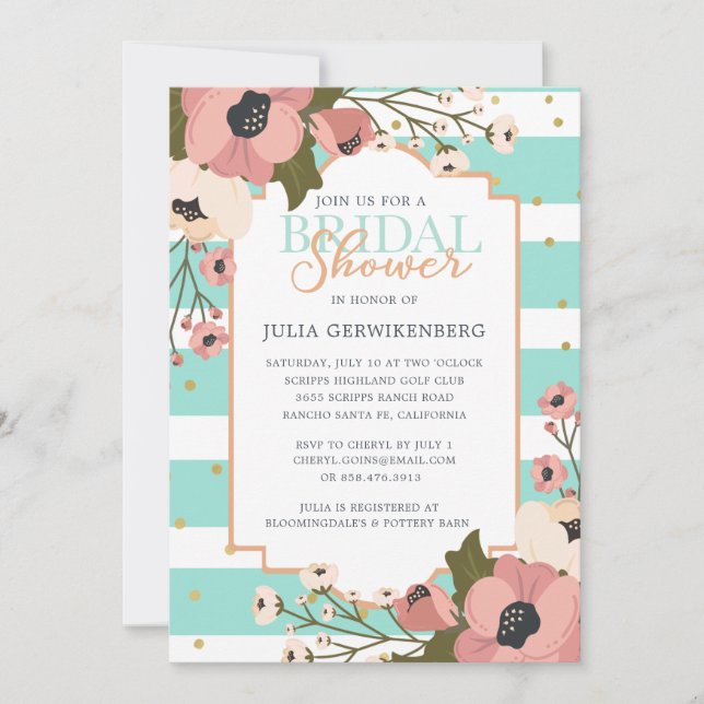 Pink Poppy Love | Invitation de douche nuptiale (Devant)
