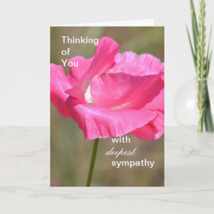 Pink Poppy Sympathy Card