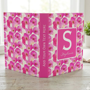 Pink Poppy Wedding Planning Floral Monogram Binder
