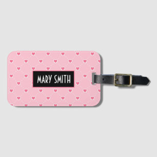 Pink Popular Heart Valentines Day Collection Luggage Tag