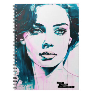 Pink Portrait Stay Focused , Be Courageous Notebook