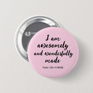 Pink Positive Biblical Affirmation 2 Inch Round Button