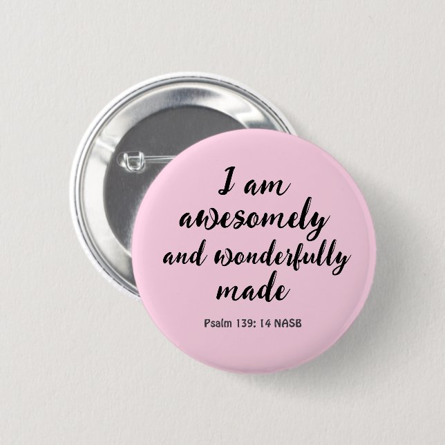 Pink Positive Biblical Affirmation 2 Inch Round Button (Front & Back)