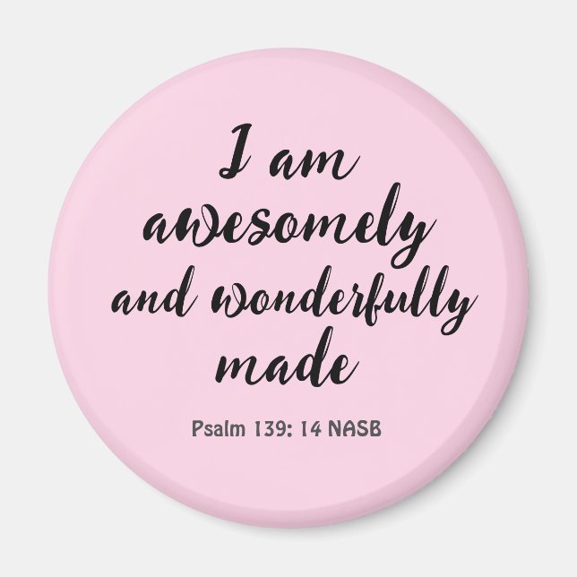 Pink Positive Biblical Affirmation Magnet (Front)