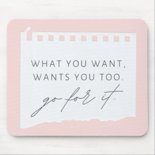 Pink Positive Inspirational Affirmation Mouse Pad 