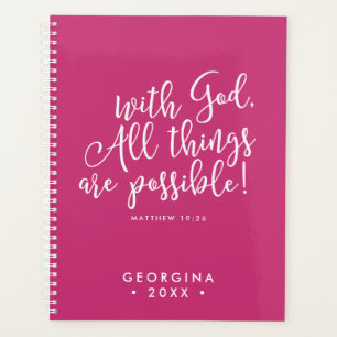 Pink Possible avec Dieu Script Bible Verse