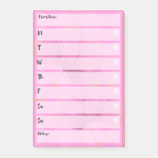 Pink Post-It Note Simple Weekly Planner