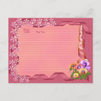 Pink Posy Recipe Cards
