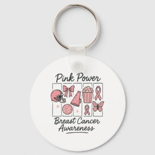 Pink Power Breast Cancer Awareness  Keychain