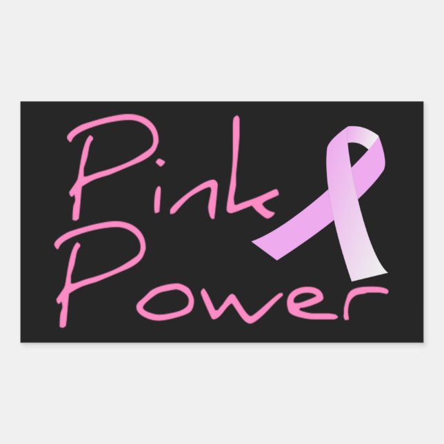 Pink Power Breast Cancer Awareness Sticker (Front)