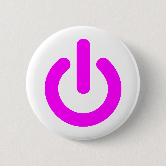 Pink Power On Switch 2 Inch Round Button (Front)