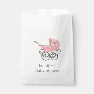Pink Pram Baby Shower Favour Bag