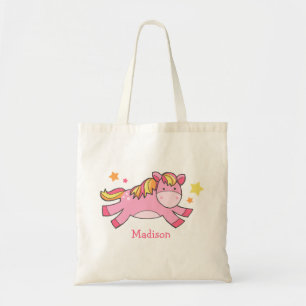 Pink Prancing Pony Tote Bag
