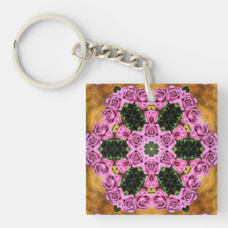 Pink Prancing Posies Keychain